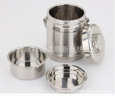 顺新不锈钢直型提锅 匠心打造的双层真空保温良品